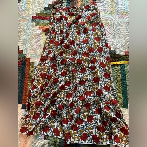 🌞 Hommage Floral A-Symmetrical High Low Maxi Wrap Skirt Size S - Picture 6 of 6